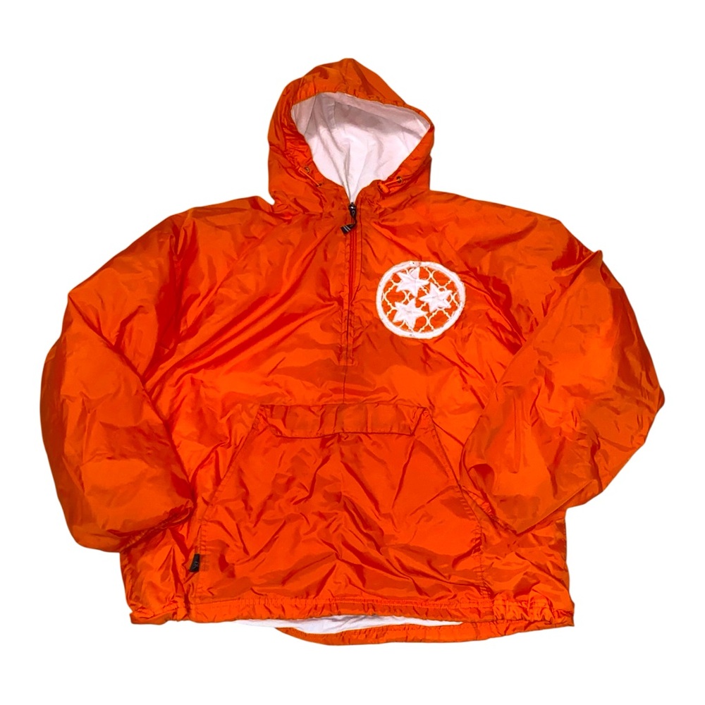 Charles River TN Orange pull over lined windbreaker w/TN Tri-Star patch sz med